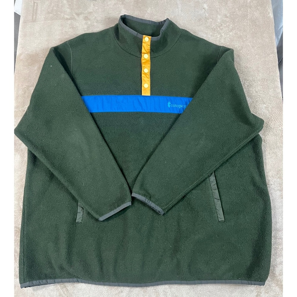 Cotopaxi Teca Fleece Shity Men's 4XL Green 1/4 Snap Polyester Pullover L/S EUC
